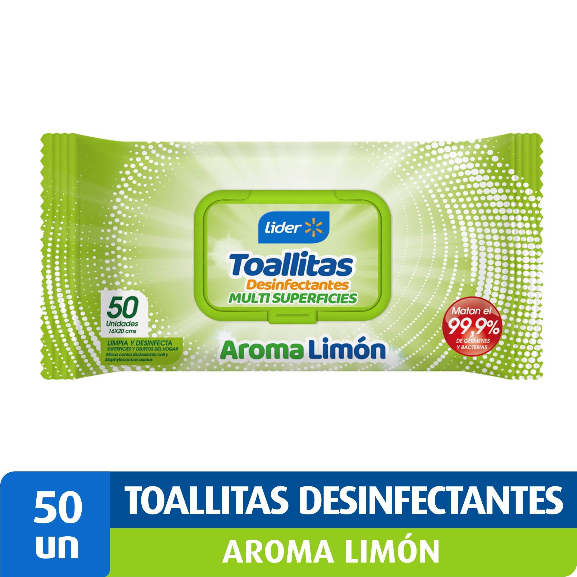 Toallitas Desinfectantes Limón 50 Un Lider