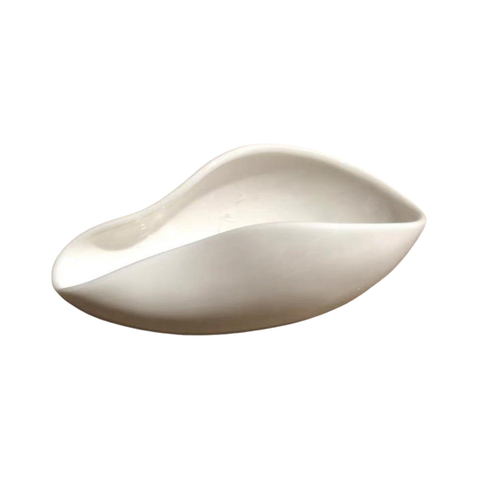 Bothyi - Recipiente Dosificador De Cerámica, Bandeja De Café Individual De Porcelana Para Buffet Doméstico, Color Blanco
