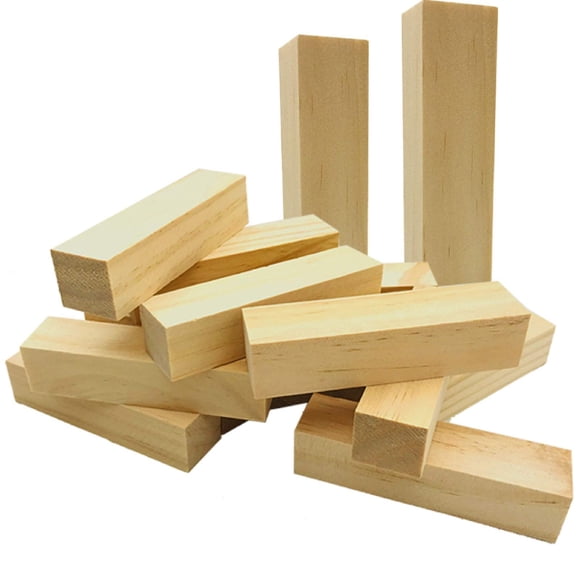 Bloques de Talla de Madera de Tiló Fycooler 14 Piezas 10x2.5x2.5 cm