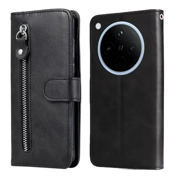 Funda con Cremallera para OPPO Find X8 Pro, Carcasa Cartera de Cuero PU con Soporte y Tarjetero