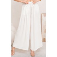 Likeshop - Pantalon Palazzo Algodon Mujer Tipo Lino Casual Playero 3001
