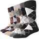 thumbnail image 1 of Calcetines de vestir para hombre, tallas grandes y altas, paquete de 6, con rayas rombos, color oscuro, estilo clásico, tallas 10, 11, 12, 13, 14, 15 y 16, 1 of 7