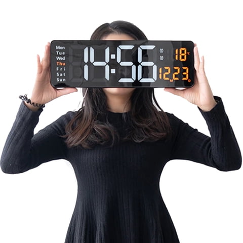 Newo - Reloj Pared Con Temporizador Fecha Temperatura