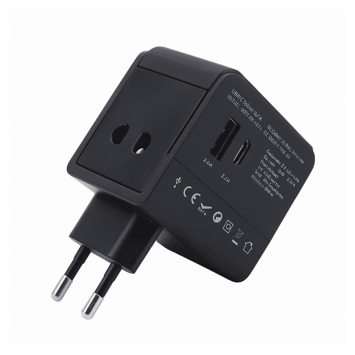 Genérico - Adaptador Enchufe Universal Viaje Europeo Americano Uk Usb-c