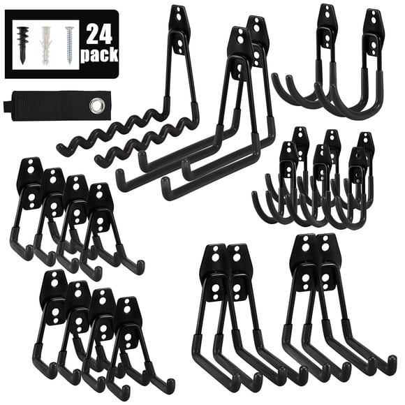 Organizador para colgar garaje Garage Hooks AOBEN, muy resistente, paquete de 24
