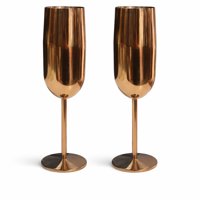 Genérico - Set 2 Copas Acero Inoxidable Dorado 200 Ml