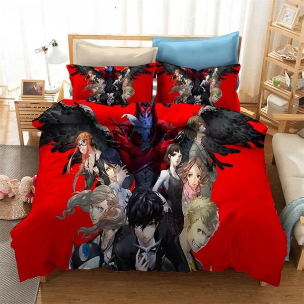 Fashion Persona PGame Bedding Set Double Duvet Cover Comforter Pillowcase Boys Girls Adults Bedroom