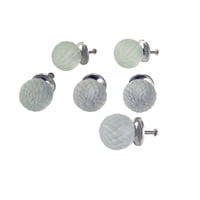 Pomo Esférico Facetado De Vidrio Dritz Home Frosted Ivory (6 Piezas)