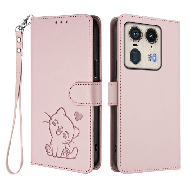 Funda Billetera con Espacio para Fotos para Motorola Edge 50 Ultra 5G, Rosa