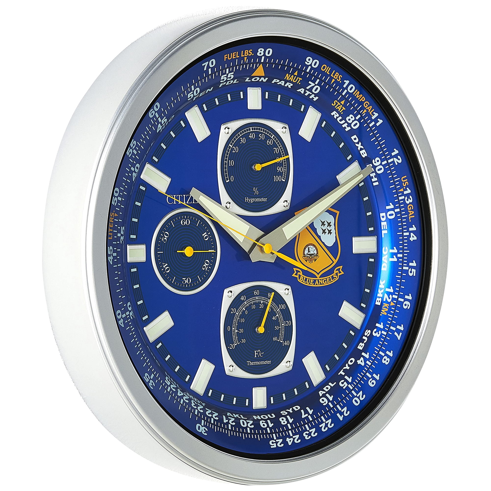 Reloj De Pared Citizen Cc2030 Gallery De Resina Azul Que Funciona Con Pilas
