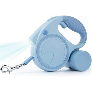 Veat00L - Correa Retráctil Para Perro 5M, Correa Ajustable Para Perro Durable, Freno Con Una Sola Mano, Cinta De Nailon Fuerte, Con Dispensador, Para Perros De Hasta 110 Libras(50Kg)