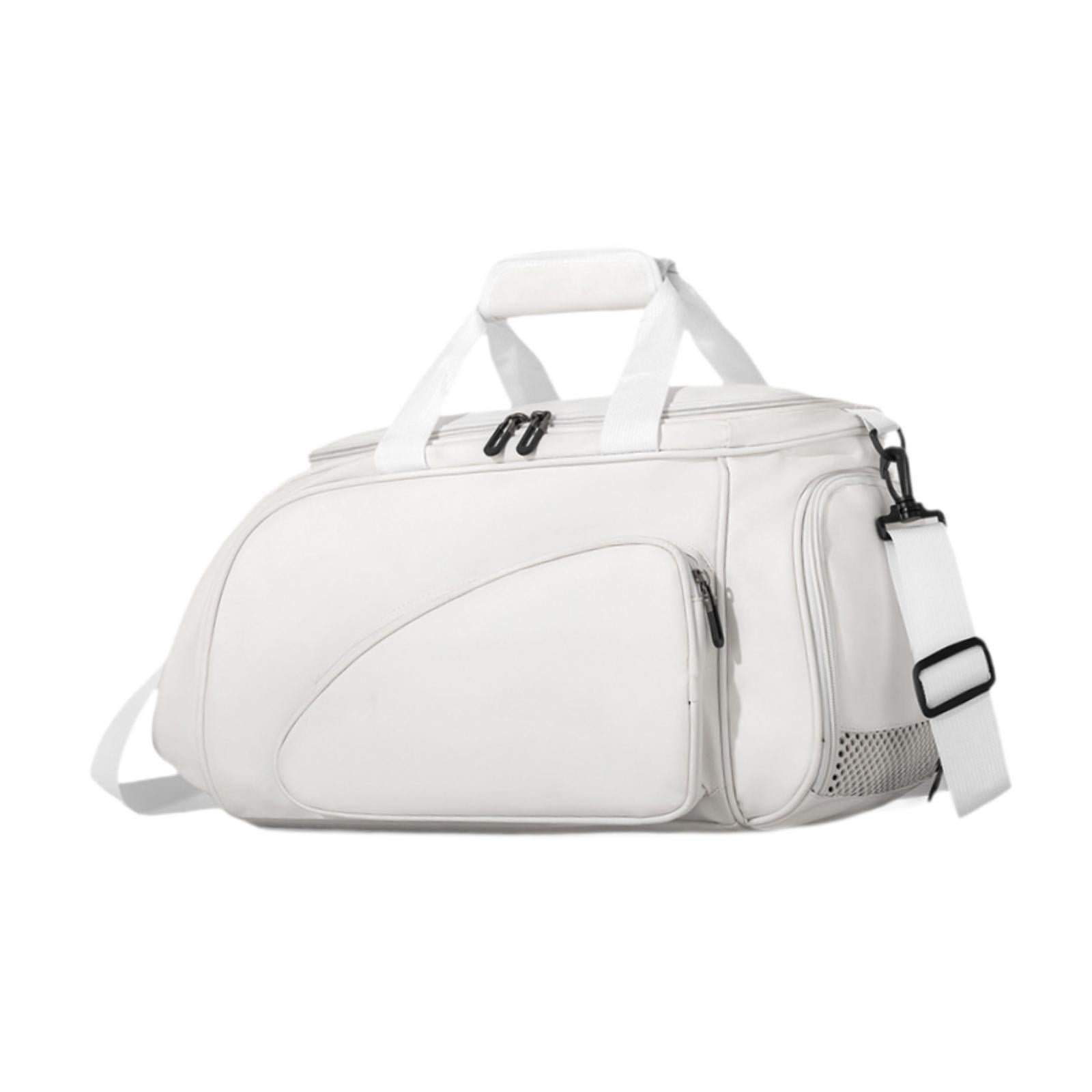 Magideal - Bolsa De Entrenamiento De Tenis De Mesa, Bolsa Deportiva Para Gimnasio, Bolsa De Almacenamiento Con Compartimentos, Bandolera, Portaequipaje Para Pala Blanco