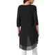 thumbnail image 3 of INSPIRE CHIC Blusa de Chifón para Mujer con Mangas Divididas 3/4 y Dobladillo Asimétrico Túnica Negra 2XL, 3 of 5