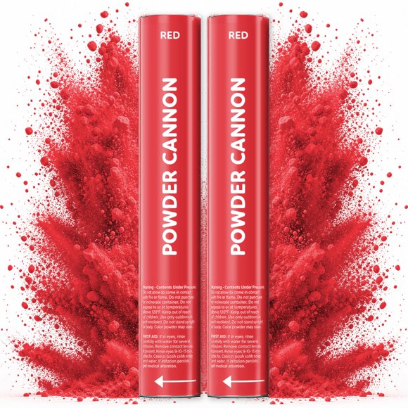 Cañones de Polvo Rojo TUR Party Supplies - Pack de 2 (30 cm)