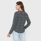 thumbnail image 2 of Blusa Mujer Cuello Mao Print Rayas Negro Corona, 2 of 5