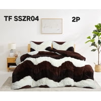 Aladdins Shop - Cobertor De Invierno Peludo Con Chiporro 2 Plazas Blanco Y Café