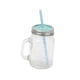 thumbnail image 1 of Frasco Vaso Vidrio Tapa Celeste 13.2x7.8cm 500ml, 1 of 2