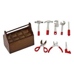 Magideal - Caja De Herramientas En Miniatura Modelo Contenedor Para Casa De Muñecas 1/12 Micro Paisaje Juguetes