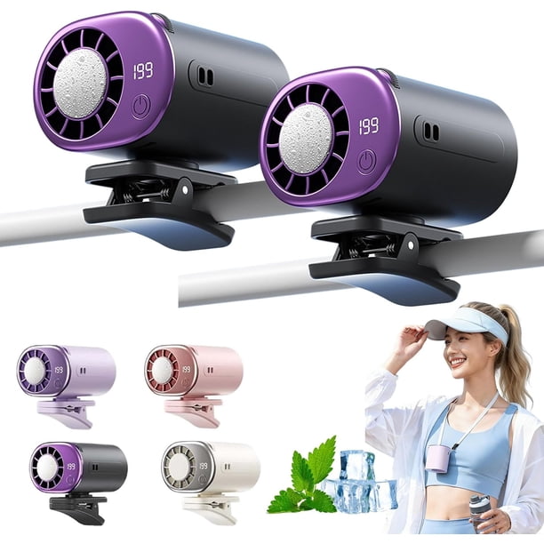 Ventilador clip coche LED 199 velocidades USB recargable refrigeración personal oficina
