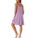thumbnail image 3 of INSPIRE CHIC Camisón de Mujer de Mezcla de Algodón Sin Mangas con Tirantes Finos Vestido de Dormir con Detalle de Espalda Cruzada Ropa de Casa Hasta la Rodilla 2XL Lila Claro, 3 of 6
