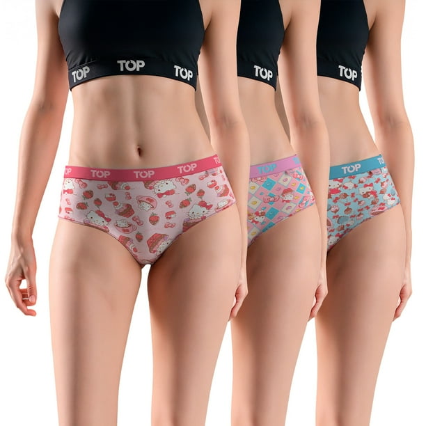 Calzón Pantaletas Algodón Con Elástico Pack 3 Hello Kitty C4