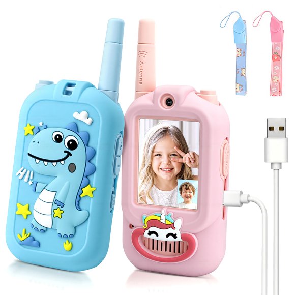Walkie Talkies YUSSBCU Pack de 2 con Video para Niños