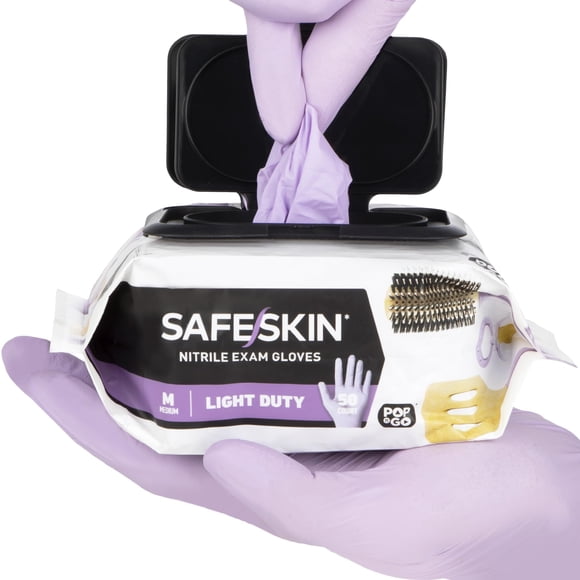 Guantes desechables de nitrilo SAFESKIN, paquete de 200 unidades, tamaño mediano