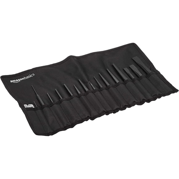 Set 16 Piezas Amazon Basics Punzón Cincel Acero Cromo Vanadio