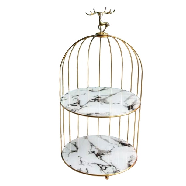 Organizador de Maquillaje, Bandeja de Tocador, Soporte de , Estante de Almacenamiento de Cosméticos de Lujo para Dormitorio, Sala de Estar , 2 niveles