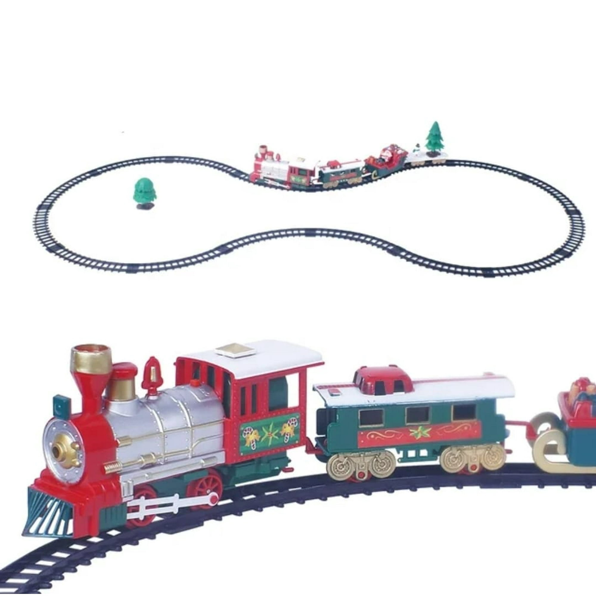 Maravillas Valdivia - Tren De Navidad 39 Piezas Con Luces, 450 Cm De Rieles