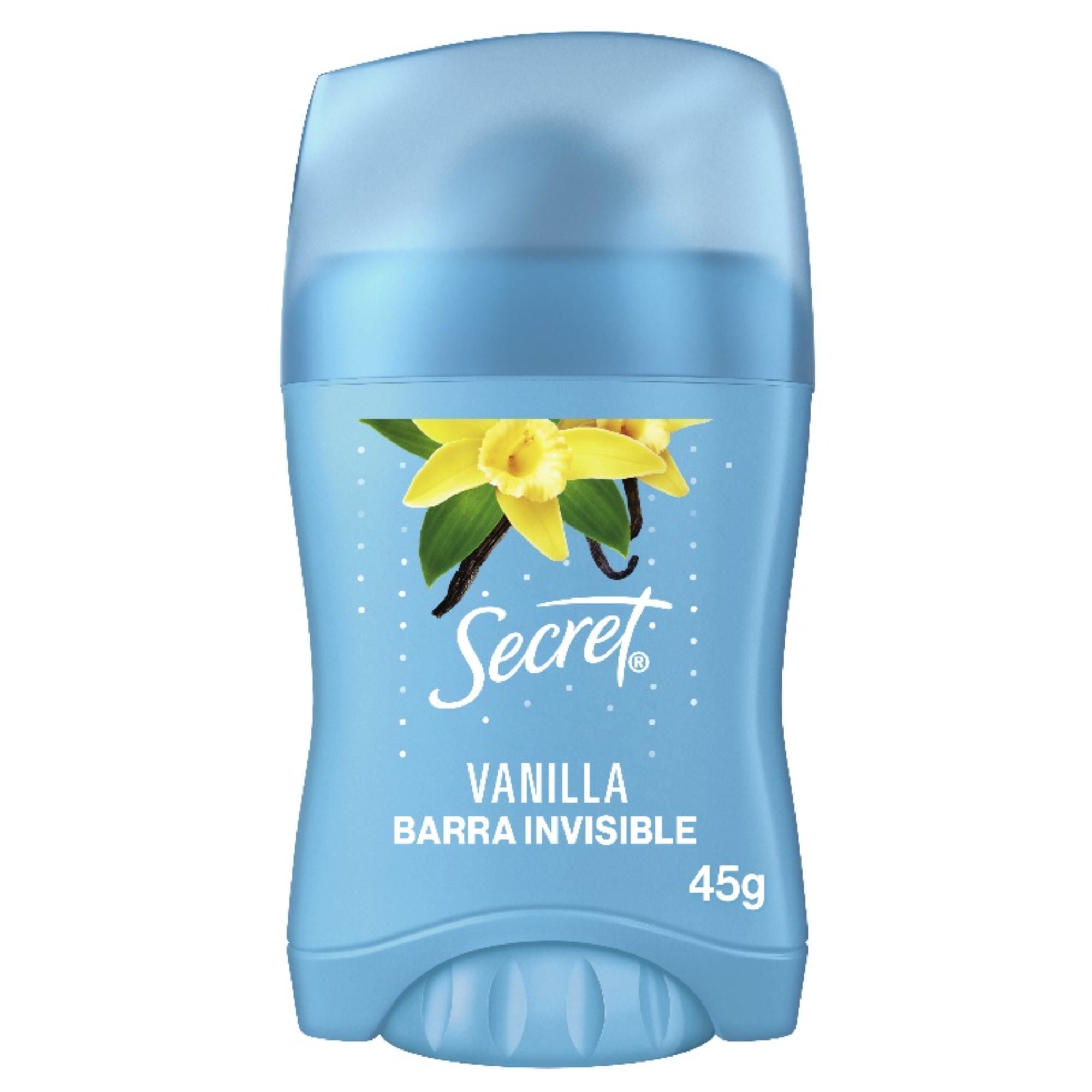 Desodorante Barra Antitranspirante Secret Invisible Vanilla Mujer, 45 g