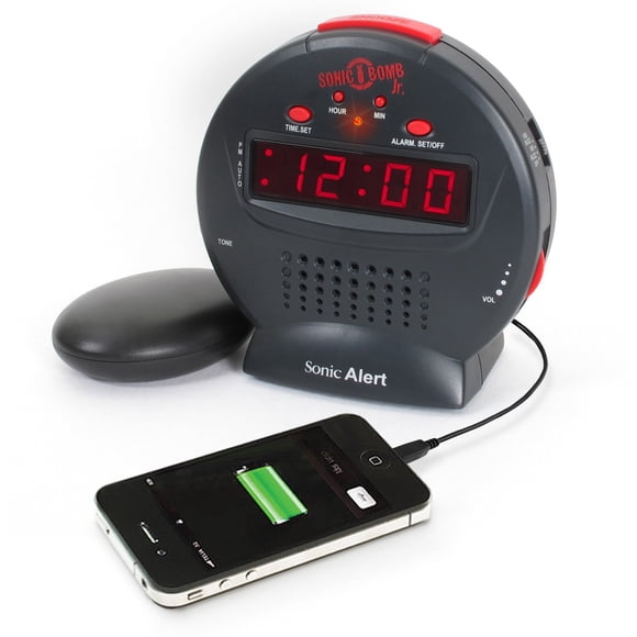 Reloj Despertador Digital Small Con Batería De Respaldo Negro