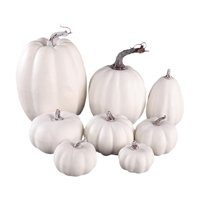 Bothyi - Juego De Calabazas Artificiales De 8 Piezas, Suministros Festivos Para Fiestas, Duraderos Para El Hogar, Cocina, Blanco