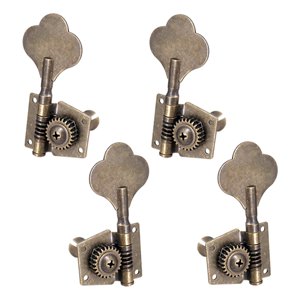 Magideal - Clavijas De Afinación De Bajo De 4 Piezas Clavijas De Afinación De Cuerda Perilla Abierta Botón De Cuerda De Guitarra Clavijas De Afinación De Ukelele 2L2R Bronce
