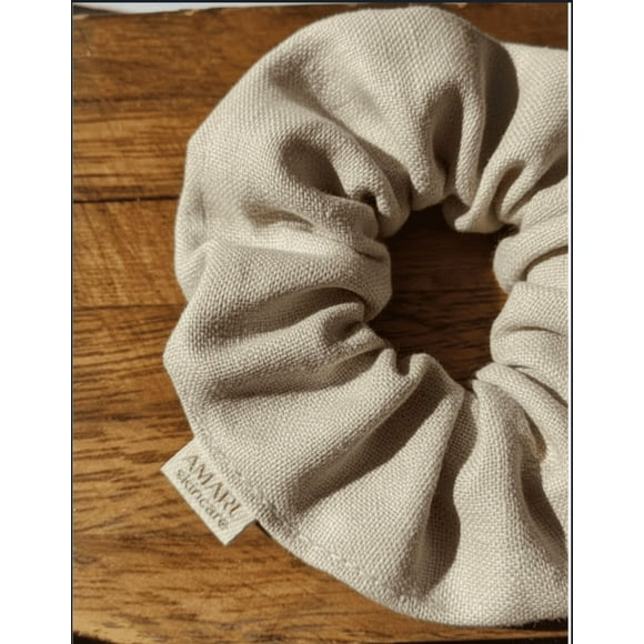 Scrunchie de lino beige