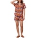 thumbnail image 2 of Conjuntos hawaianos para mujeres de regreso a clases 2 piezas camisa con botones y pantalones cortos florales trajes casuales de playa para vacaciones tropicales 2026 L Naranja Rosa, 2 of 5