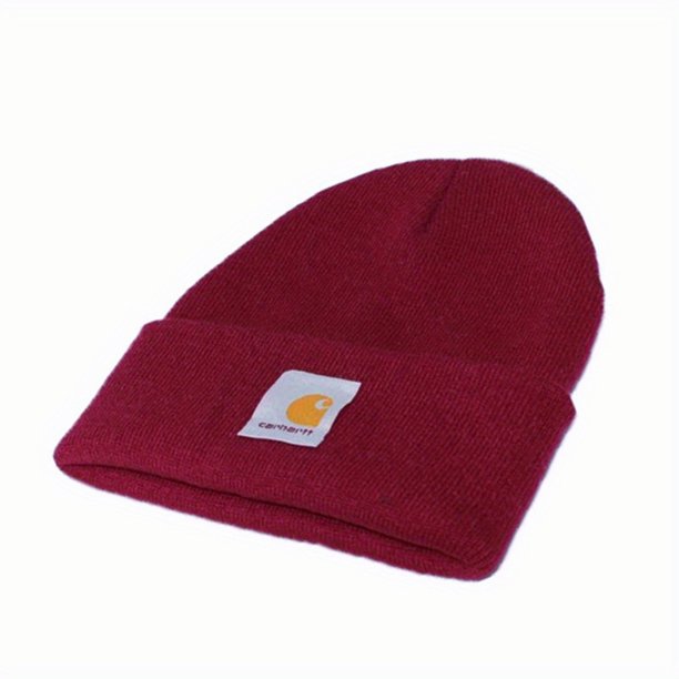 Warm and Cozy Unisex Knit Beanie with Solid Color and Skull Design - Perfect for Skiing, Autumn, and Winter