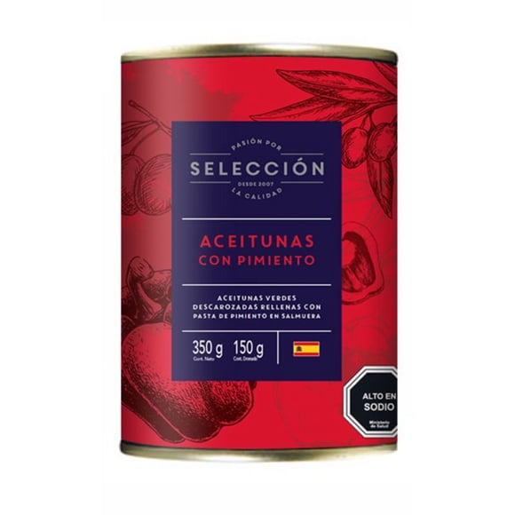 Aceitunas Rellenas con Pimiento Tarro, Drenado 150 g - Neto 350 g