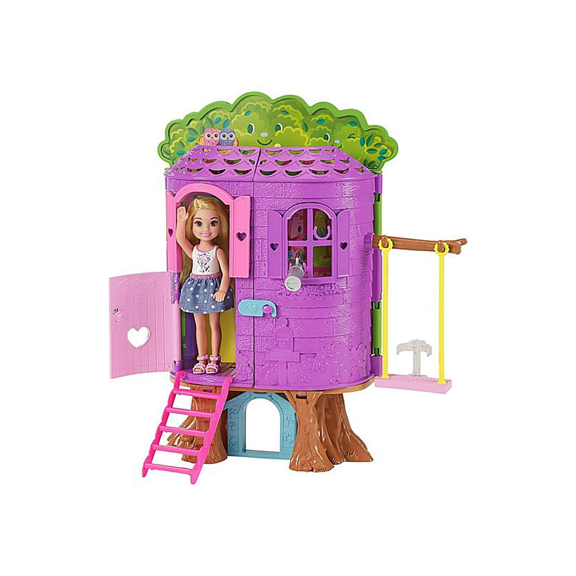 Dollhouse Play Barbie Chelsea Treehouse Con 5 Zonas De Diversión