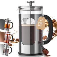 Cafetera French Press Veken De Vidrio Resistente Al Calor De 1 Litro