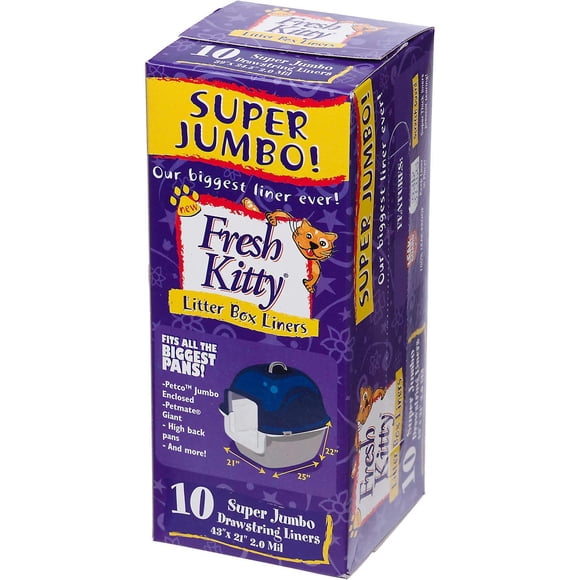 Forros para cajas de arena Fresh Kitty, supergruesos, 10 unidades, Jumbo