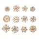 thumbnail image 2 of 12pcs forma de flor chapado en oro diamantes de imitación broches de oro pequeño, 2 of 3