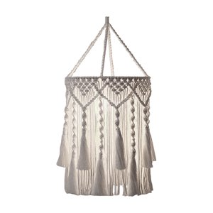 Ioensy - Macramé Lámpara Sombra Sala De Estar Festival Bohemio Colgante Colgante Cubierta De Luz Estilo A 30Cmx75Cm