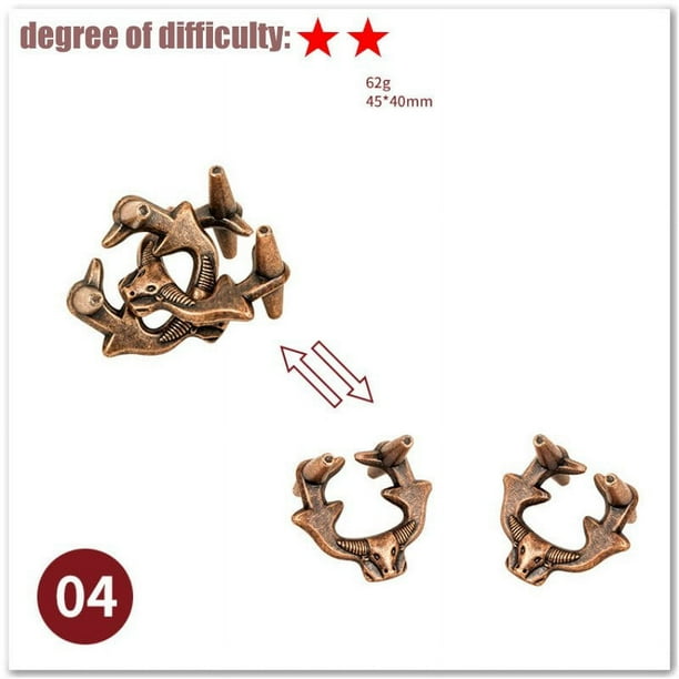 Classic IQ Metal Brain Teaser Magic Baffling Puzzles Game Toys For Children Adults Funny Gifts