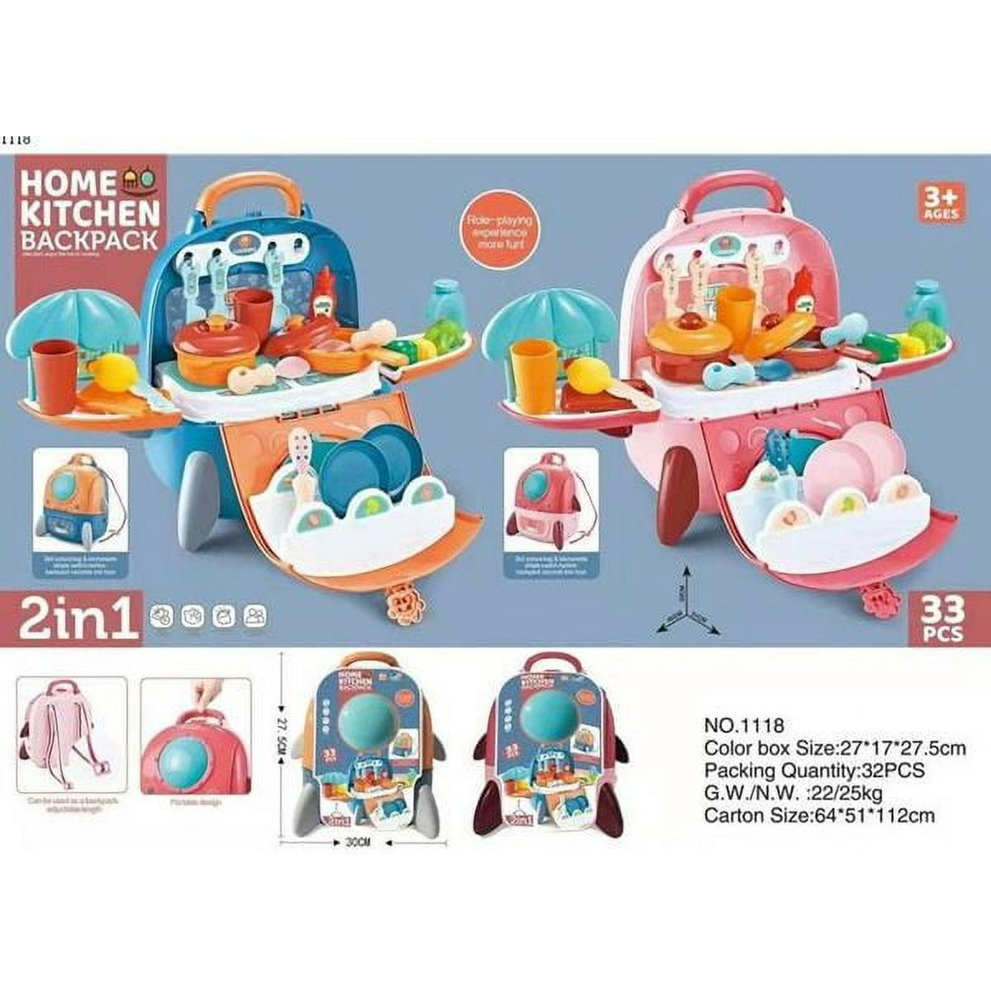 Genérico - Set Juguete De Cocina Con 33utensilios Para Niños Rosa