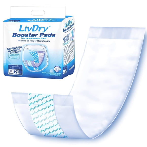 Almohadillas de refuerzo para incontinencia LivDry, 20 unidades, longitud regular