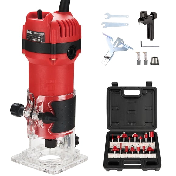Enrutador para madera TEENO 800 W 31000 RPM con juego de 15 brocas