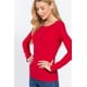 thumbnail image 2 of Saronite Top Térmico Básico de Punto Acanalado con Cuello Redondo y Manga Larga, Rojo (para Mujer), 2 of 4
