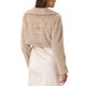 thumbnail image 3 of INSPIRE CHIC Chaqueta corta de imitación de piel para mujer, bolero, chaqueta corta, lazo delantero, abrigo esponjoso M Caqui, 3 of 6