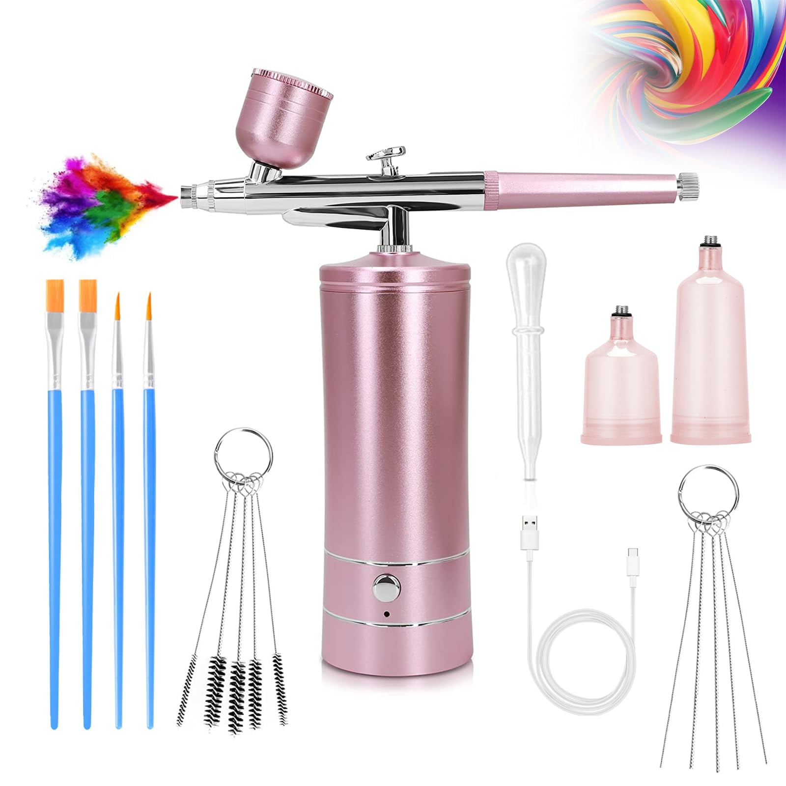 Kit De Aerógrafo Crpen Air Brush Con Compresor Para Uñas Y Maquillaje